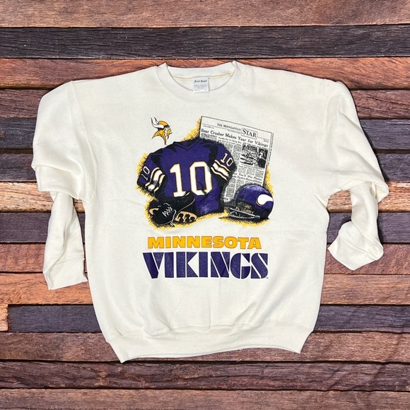 Minnesota Vikings 1990s NFL Football Crewneck Pullover Mens Sweatshirt - Picture 1 of 6